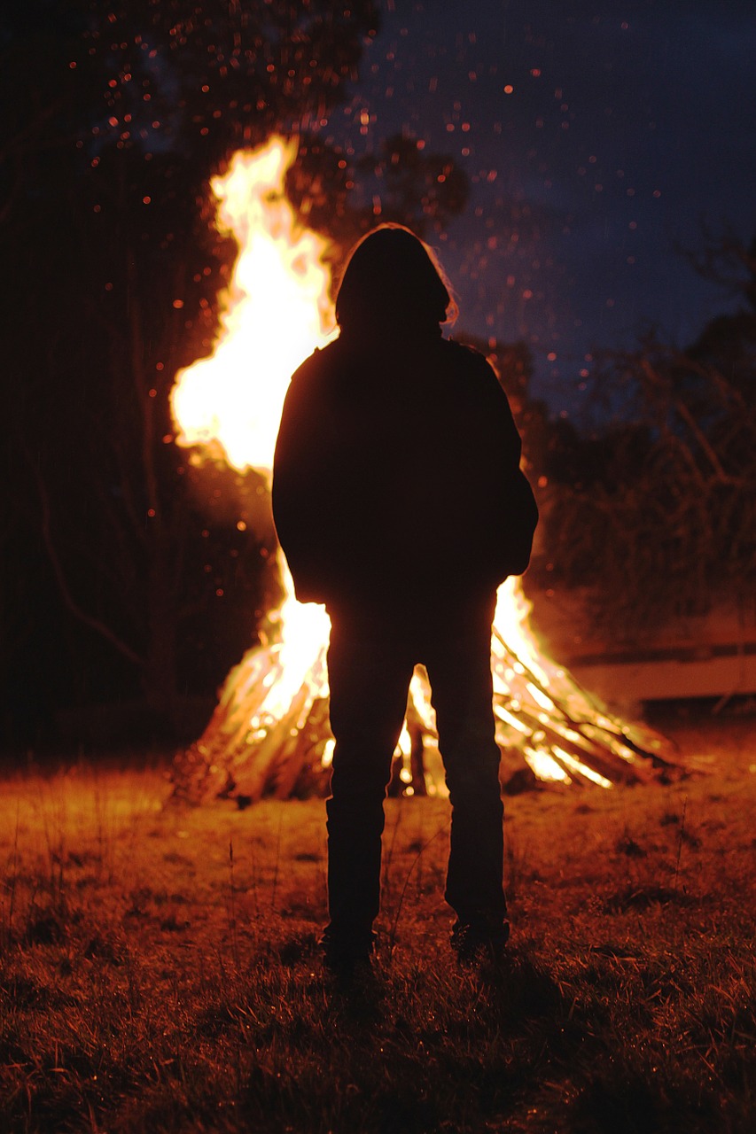 Image - bonfire fire flame dark orange