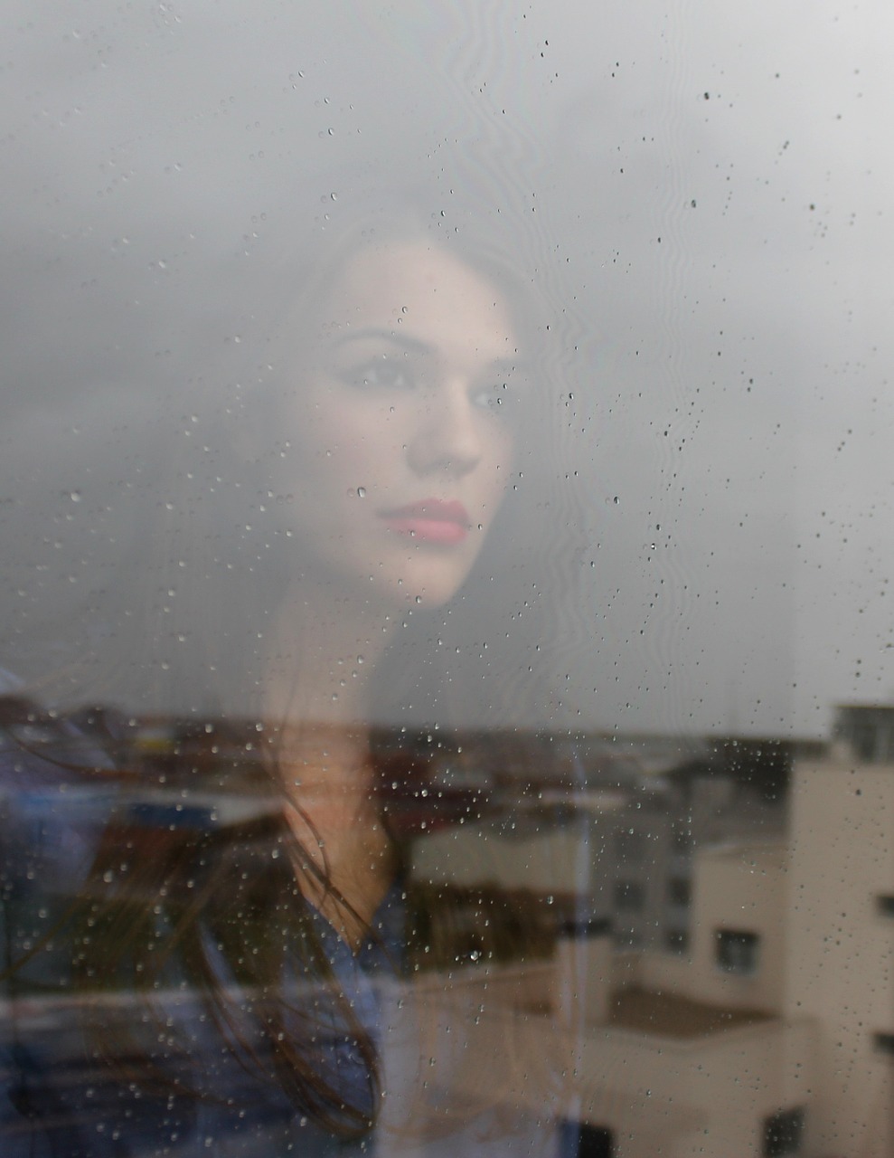 Image - woman person female behind glass