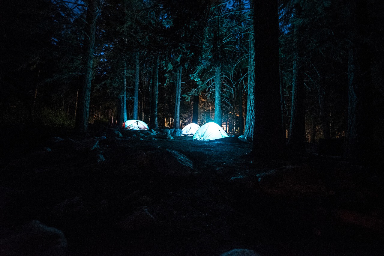 Image - tents campsite night camping