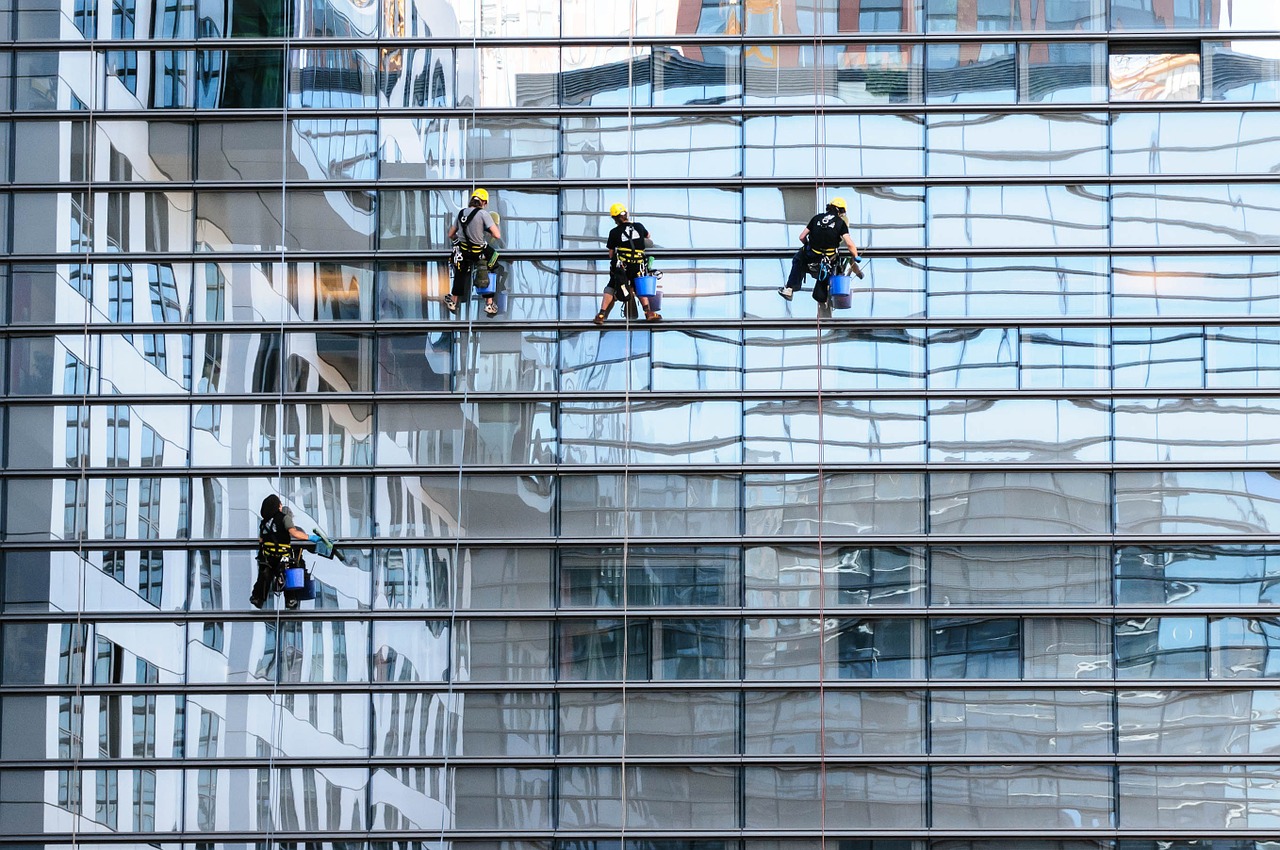 Image - glass facade window cleaner facade