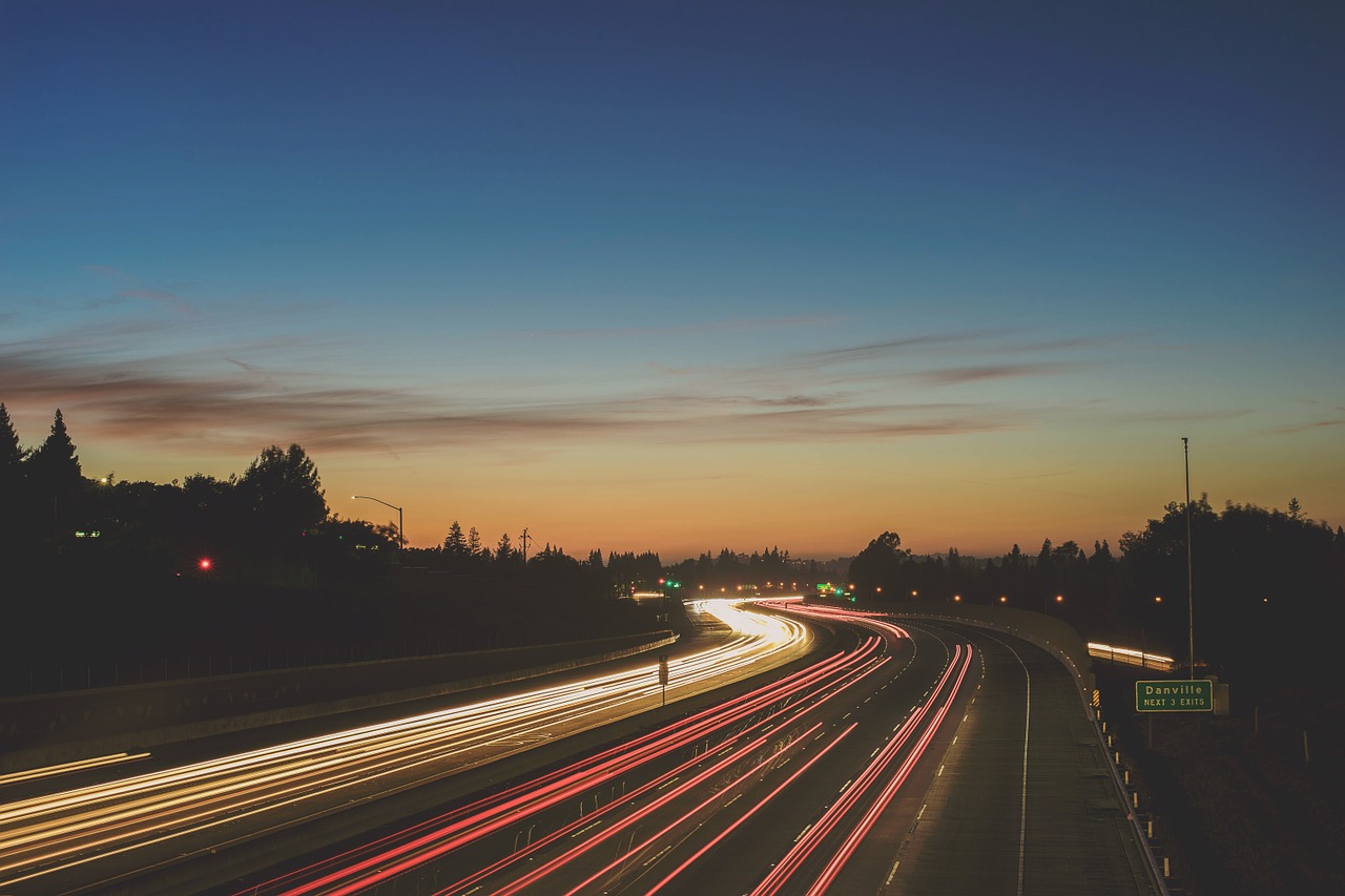 Image - highway speed car motion lights