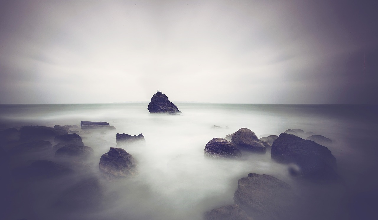 Image - motion rocks water ocean nature
