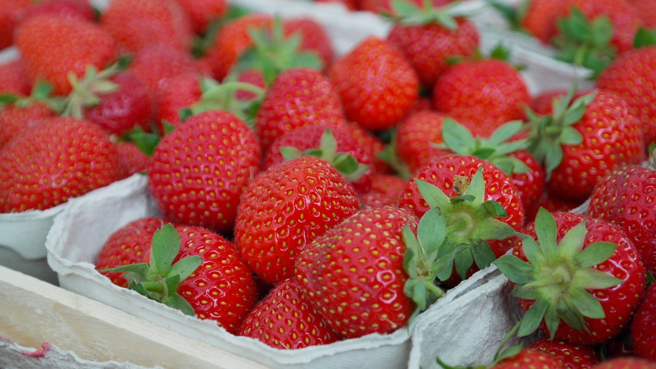 Image - strawberries berries fruit close