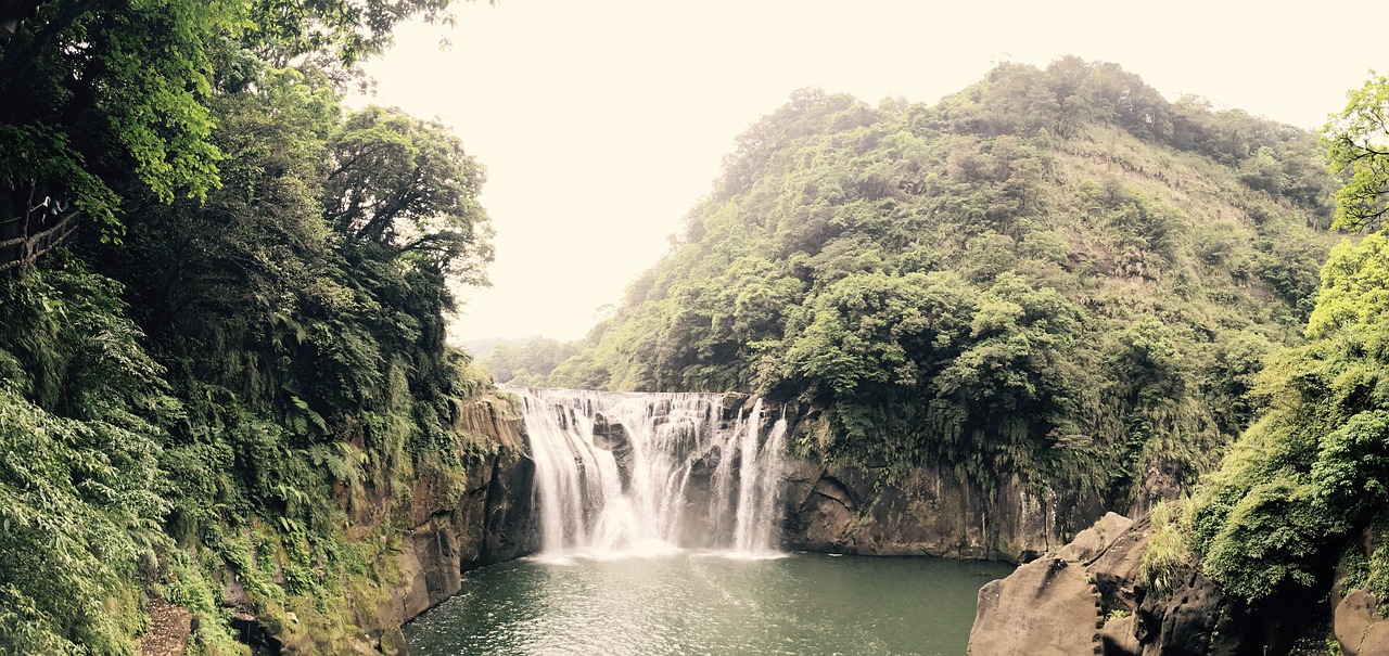 Image - waterfall nature mountain cliff