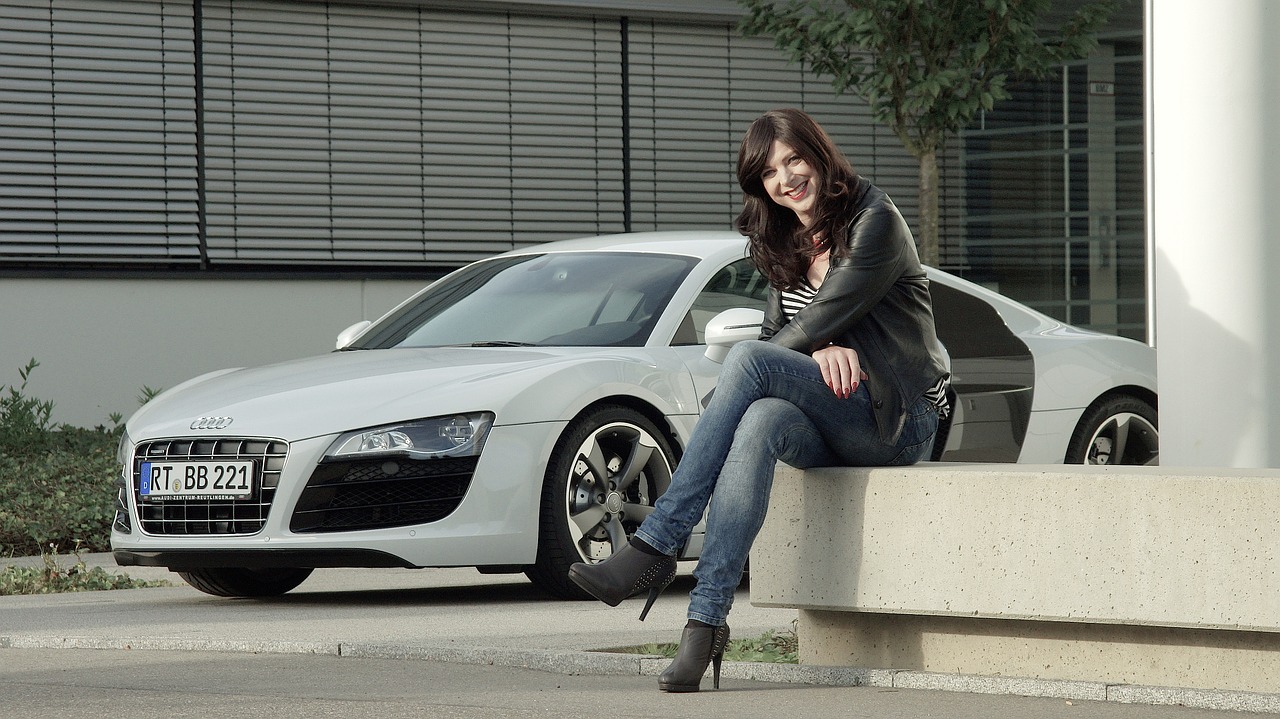 Image - business woman audi r8 v10