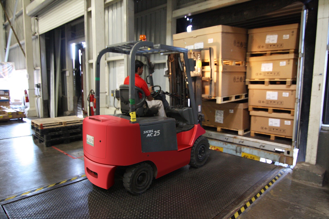 Image - forklift warehouse machine worker