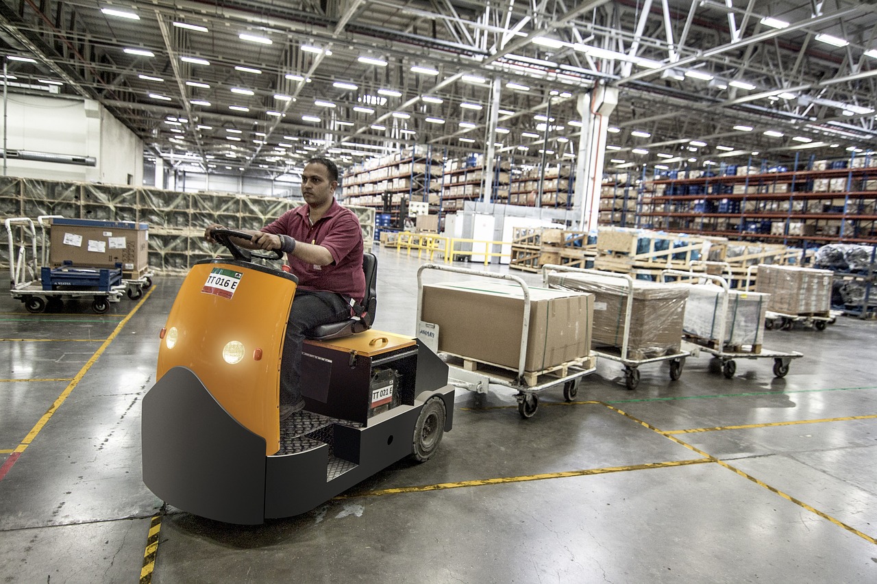 Image - forklift warehouse machine worker