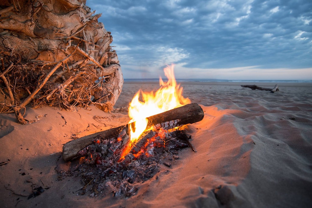 Image - campfire fire beach bonfire heat