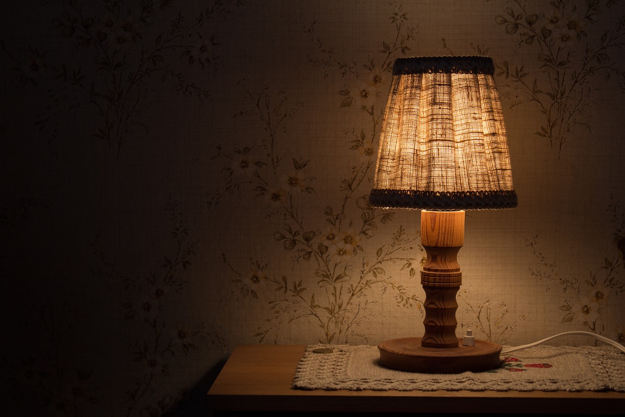 Image - night table lamp light bedside table