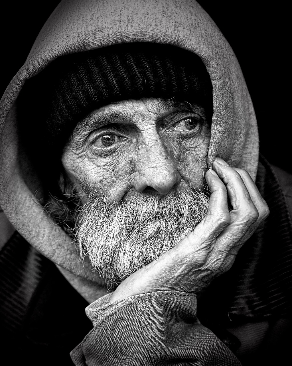 Image - people peoples homeless male b w