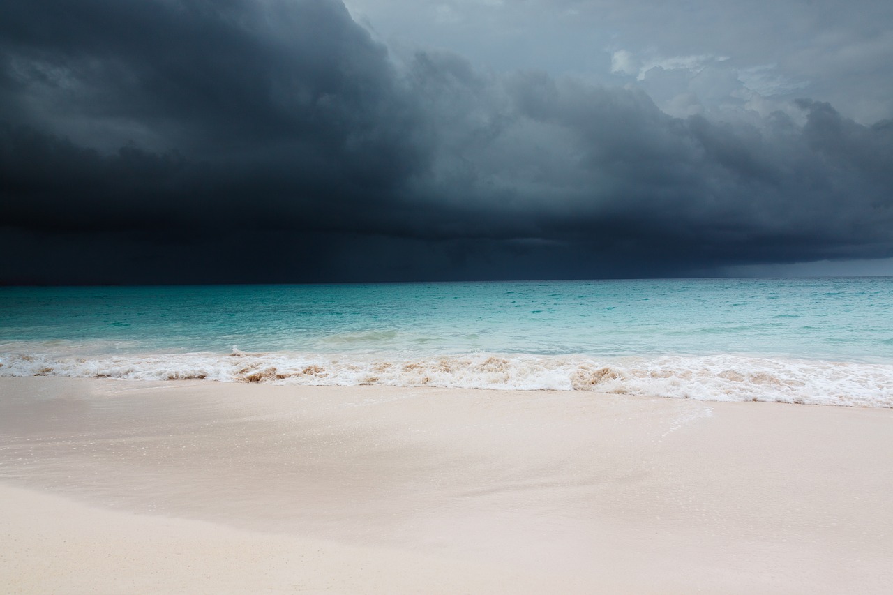 Image - beach blue caribbean clouds