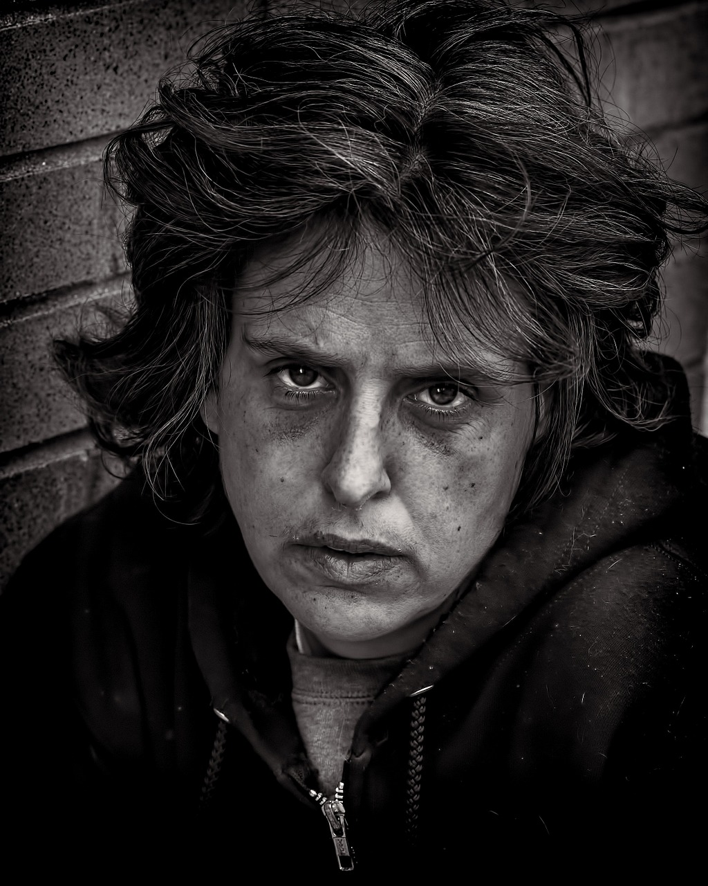 Image - people homeless woman street