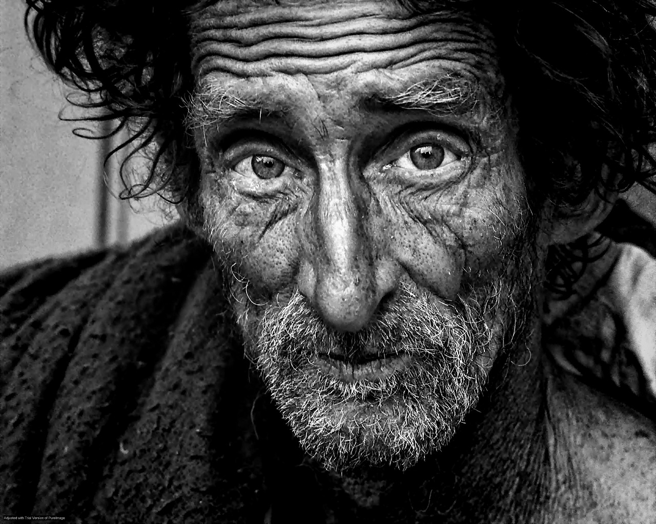 Image - homeless man b w poverty male