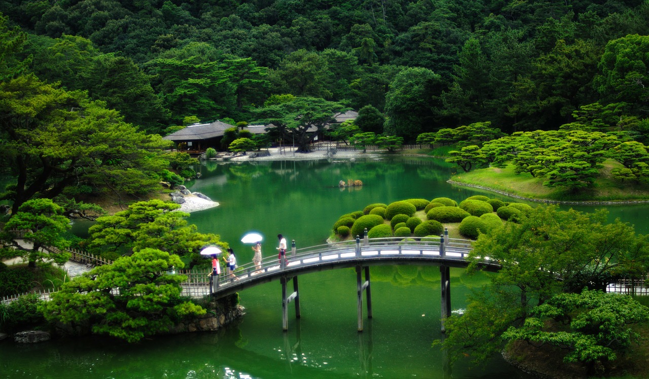 Image - japan japanese garden bridge forest