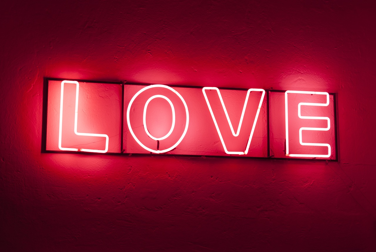 Image - love romance rosa red neon lights