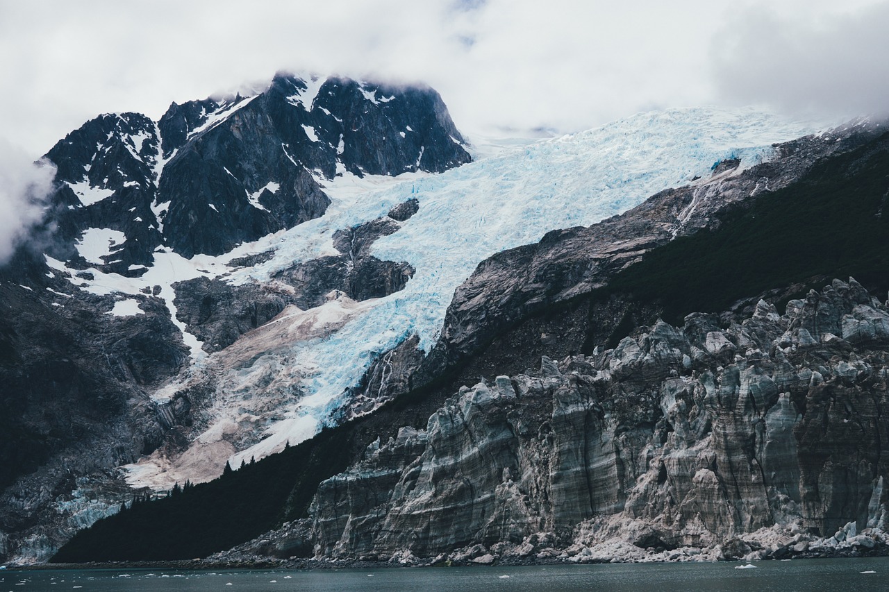 Image - glacier mountain snow hillside