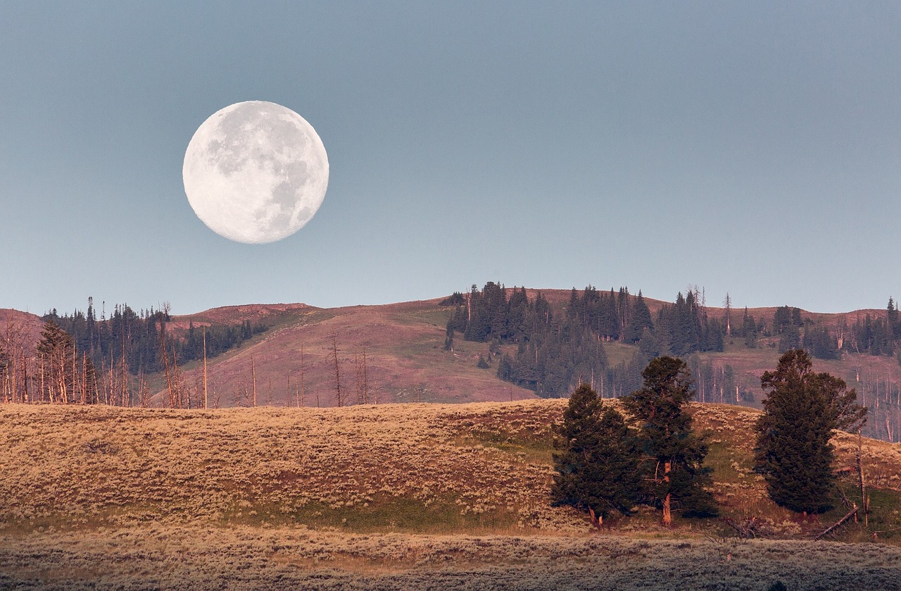 Image - moonset dawn landscape sky