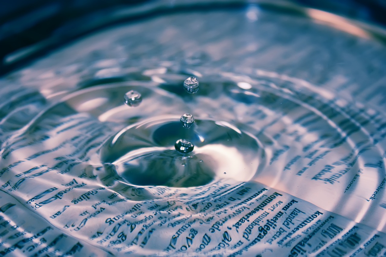 Image - water drop blue liquid rain clean