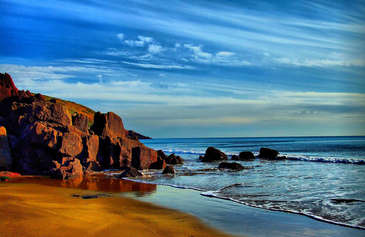 Image - beach sea landscape sand boat