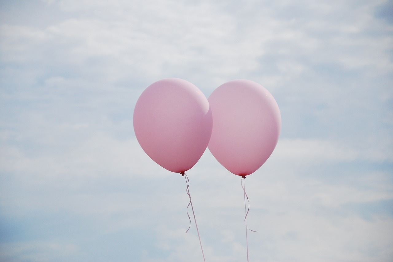 Image - balloons sky love blue cloud