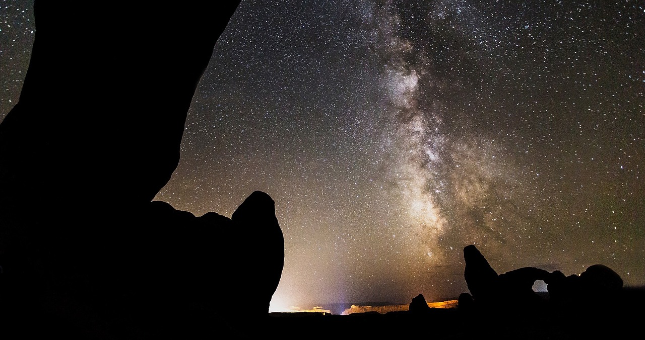 Image - arch stone night stars starry