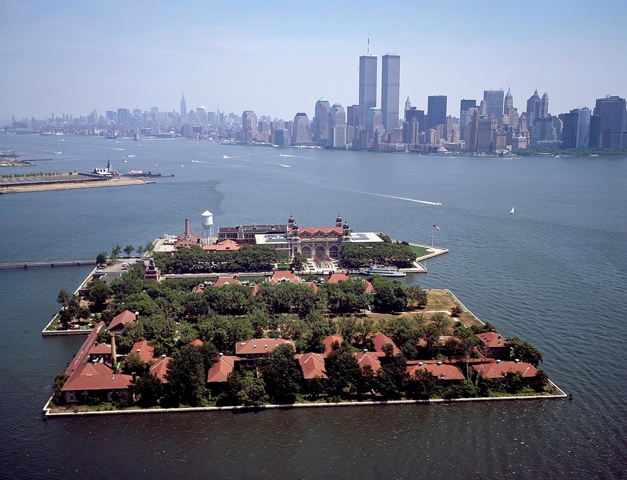 Image - ellis island new york city skyline