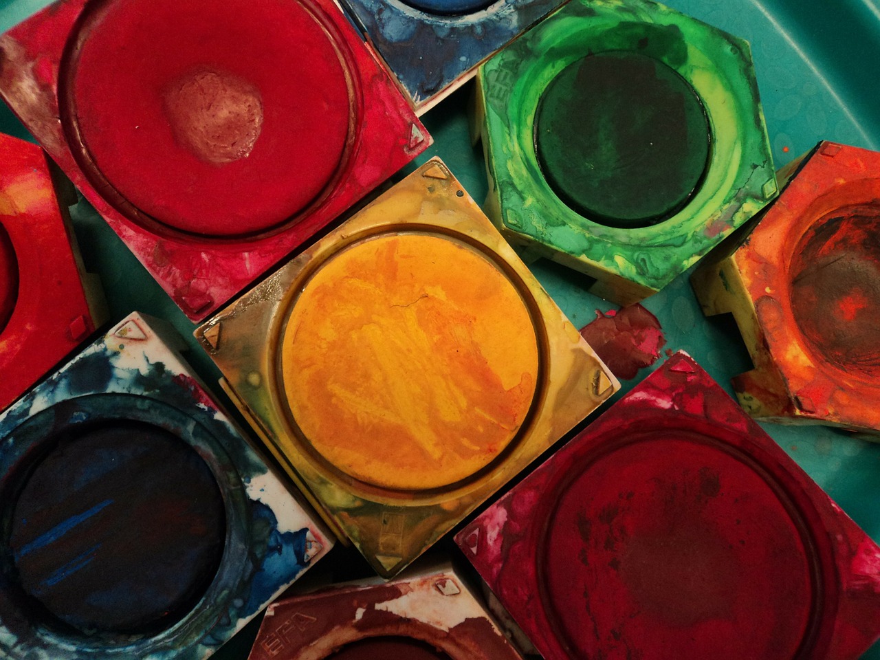 Image - color paint boxes tusche indian ink