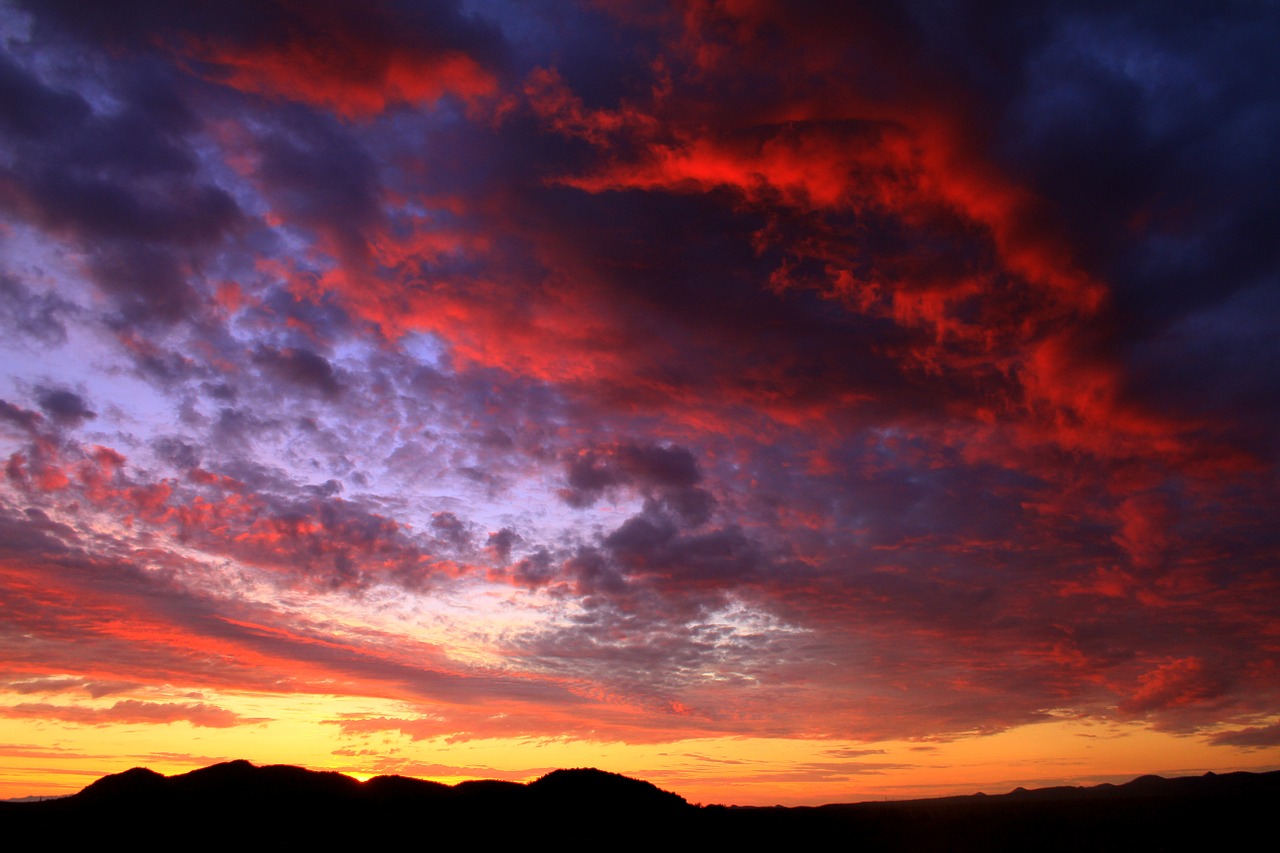 Image - arizona sunset monsoon desert