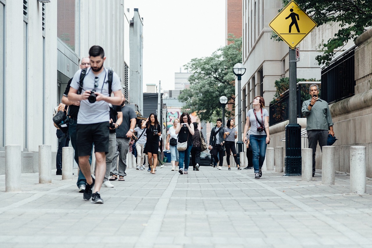 Image - pedestrians crossing road street