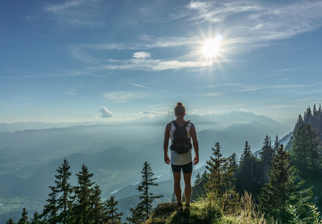 Image - hiker standing woman top journey