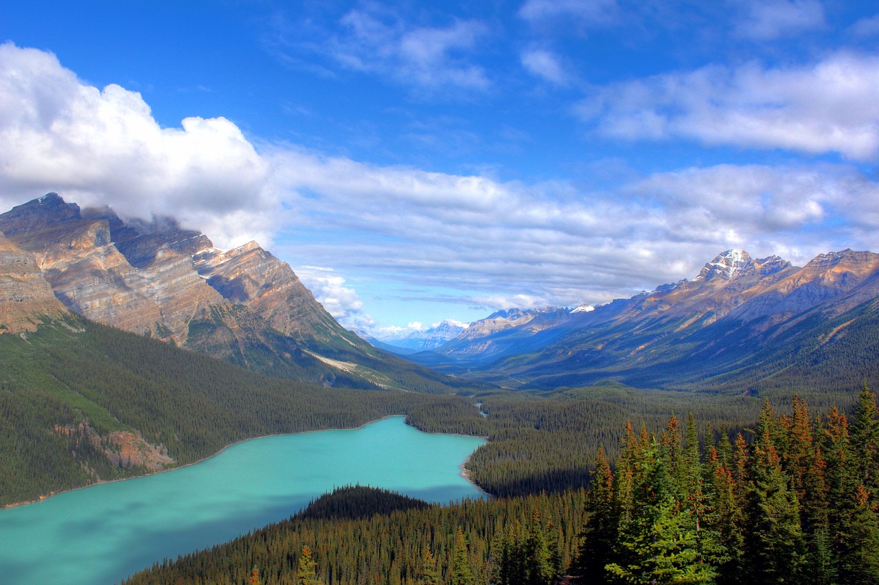 Image - mountains river valley sky