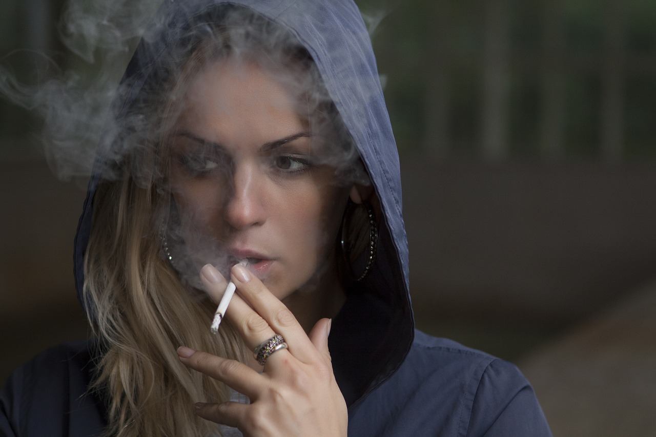 Image - woman smoking cigarette tobacco