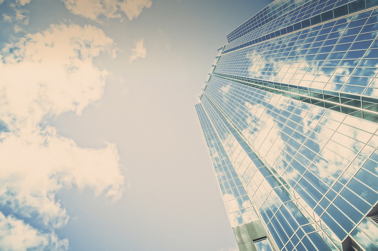 Image - facade building reflection clouds