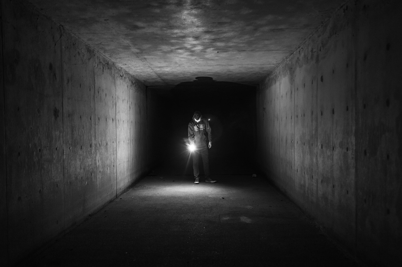 Image - flashlight dark tunnel underground