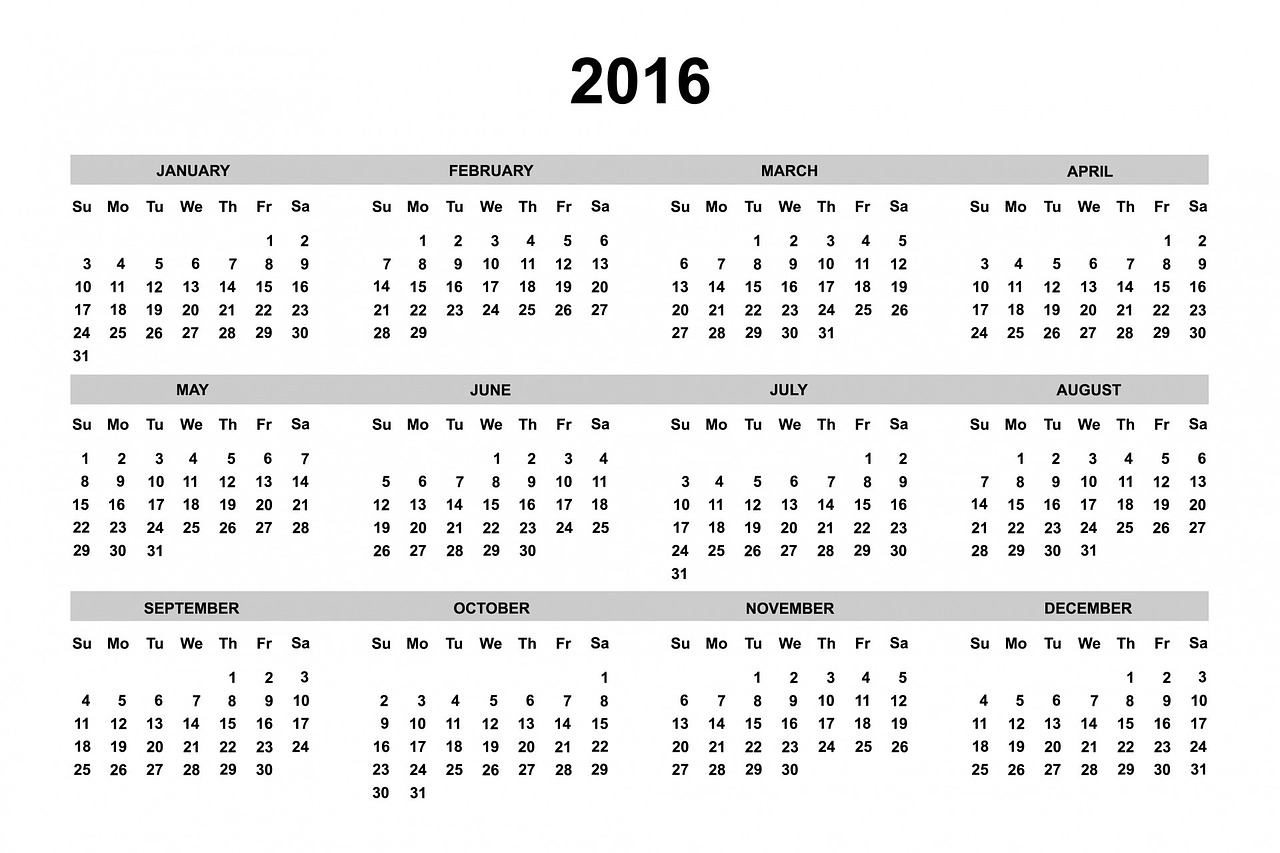 Image - calendar 2016 2016 calendar year