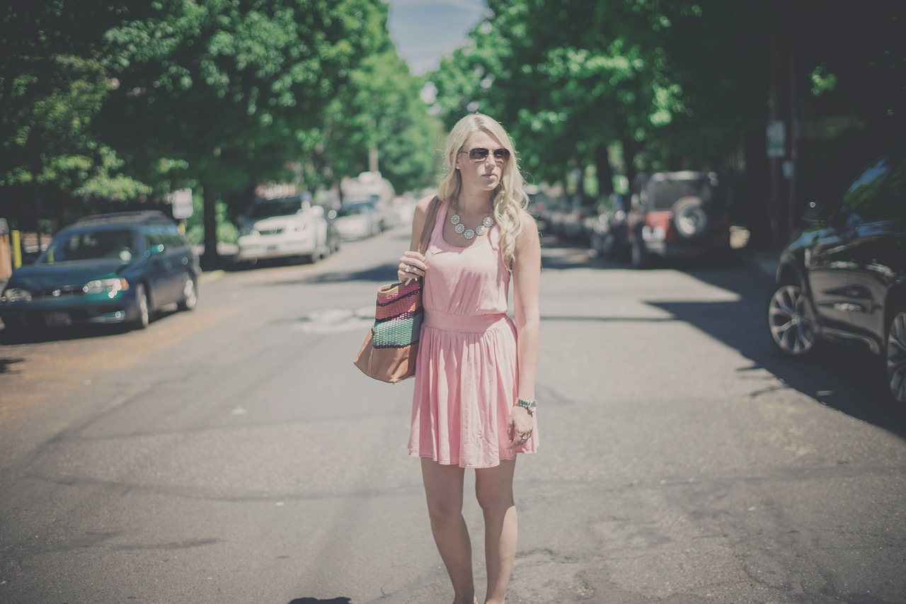 Image - girl woman blonde long hair pink