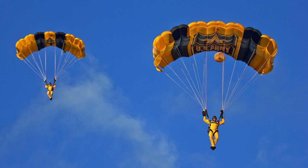 Image - skydivers parachuting army