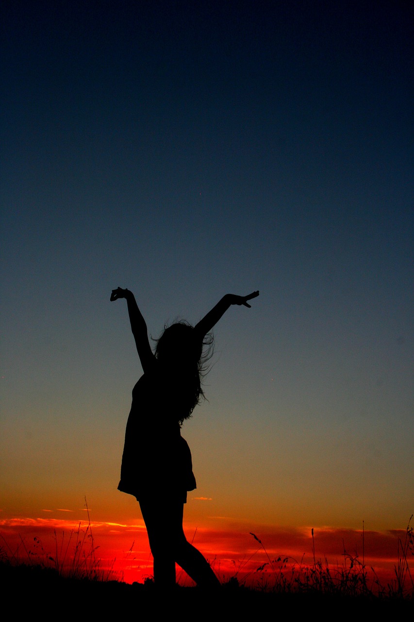 Image - sunset girl dance shadow