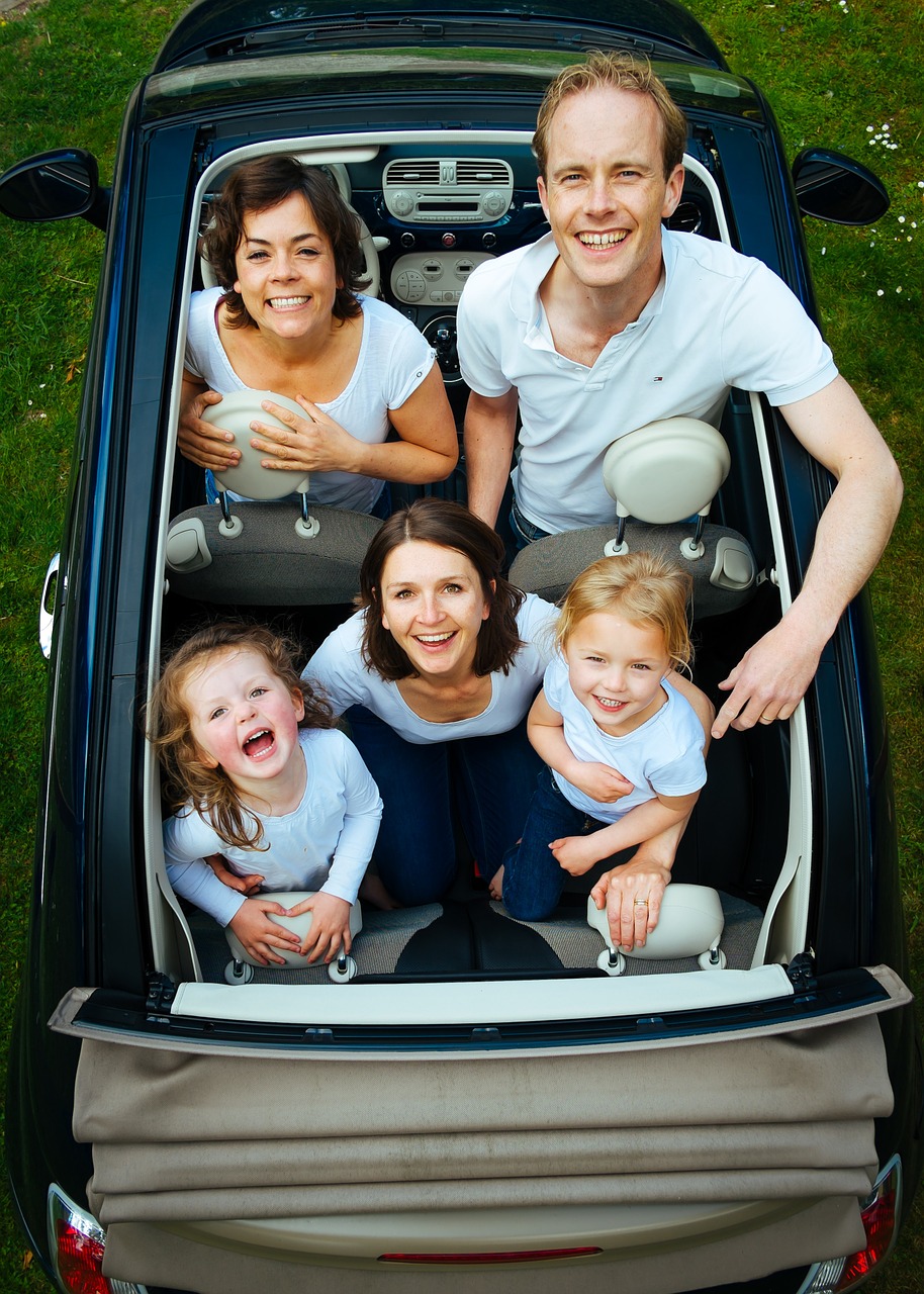 Image - family people car looking children