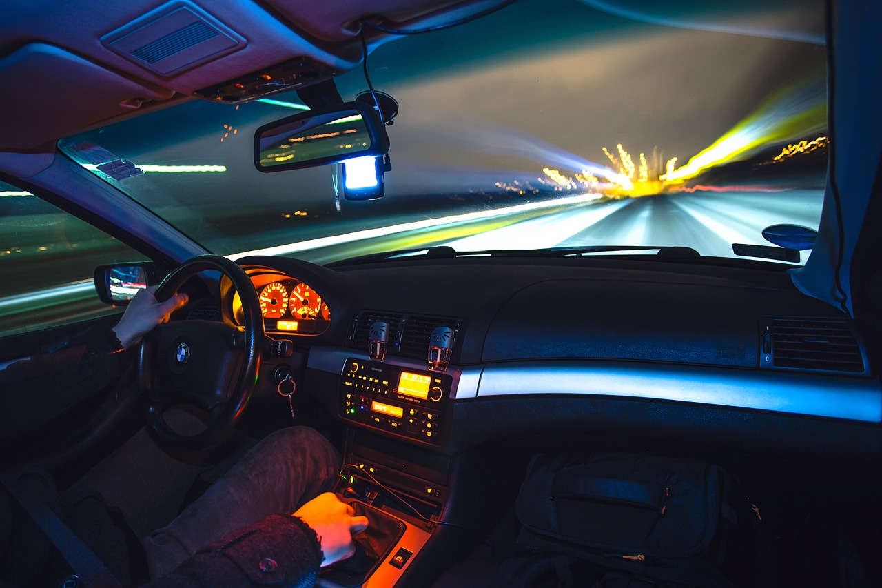 Image - driving motion blur night speed