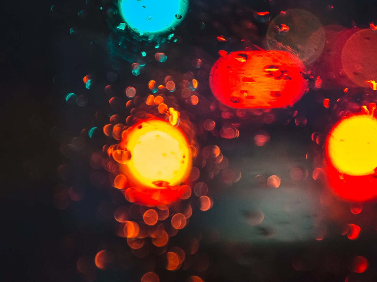 Image - light rain car bokeh blur