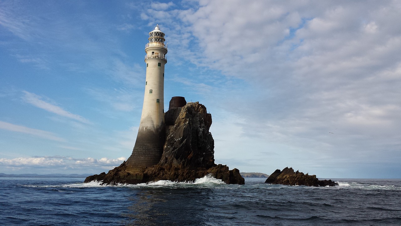 Image - lighthouse sea water rock sky