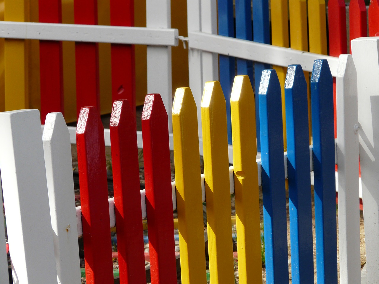 Image - garden fence paling colorful color