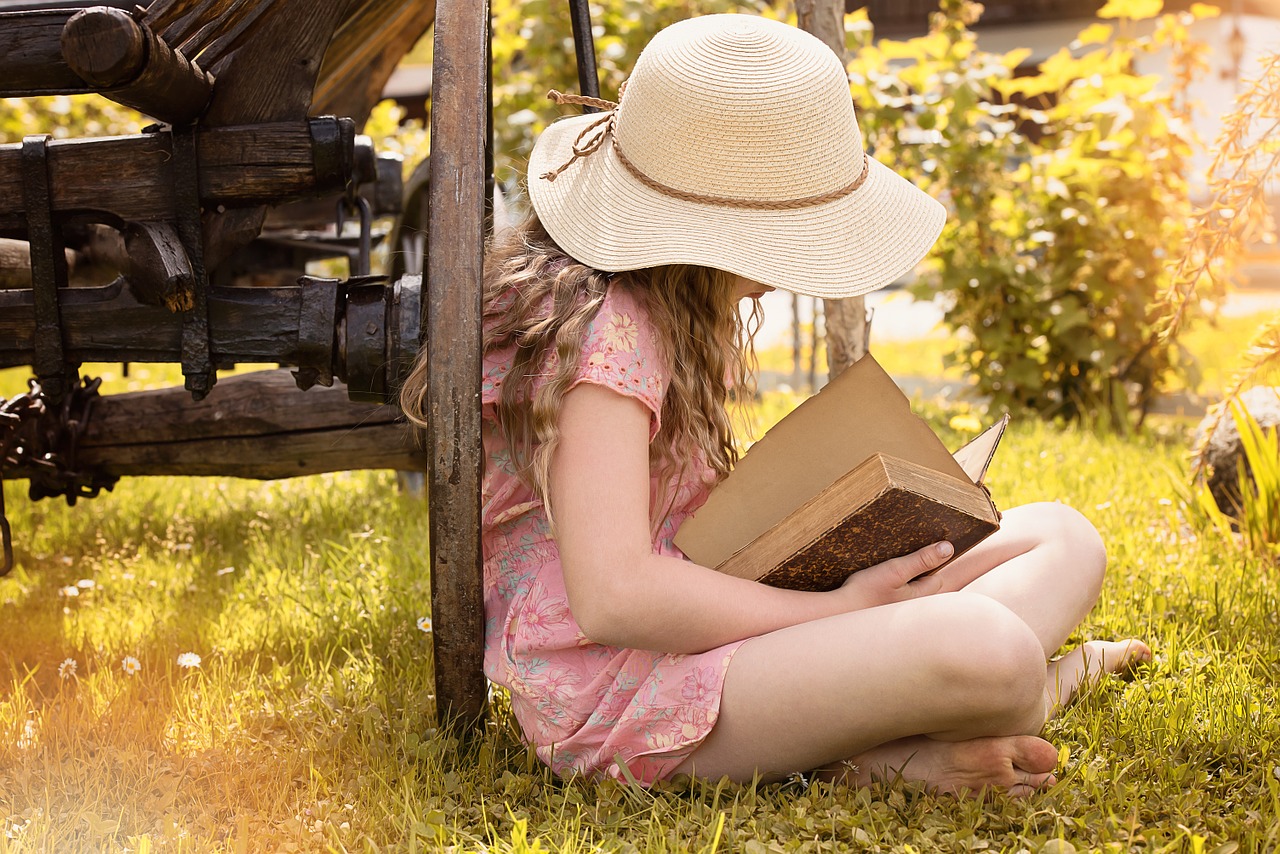 Image - person human female girl hat book