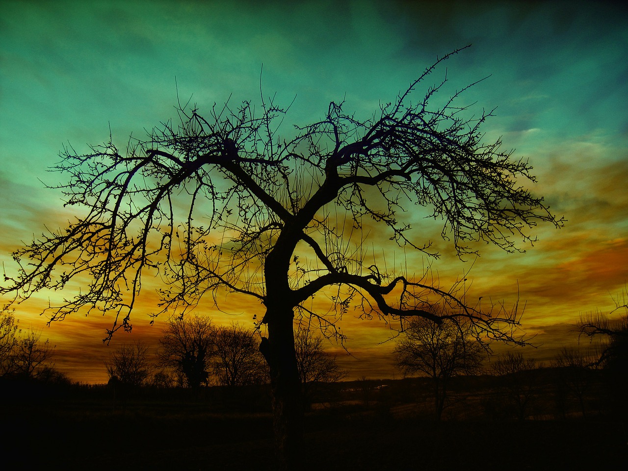 Image - setting sunset atmosphere clouds