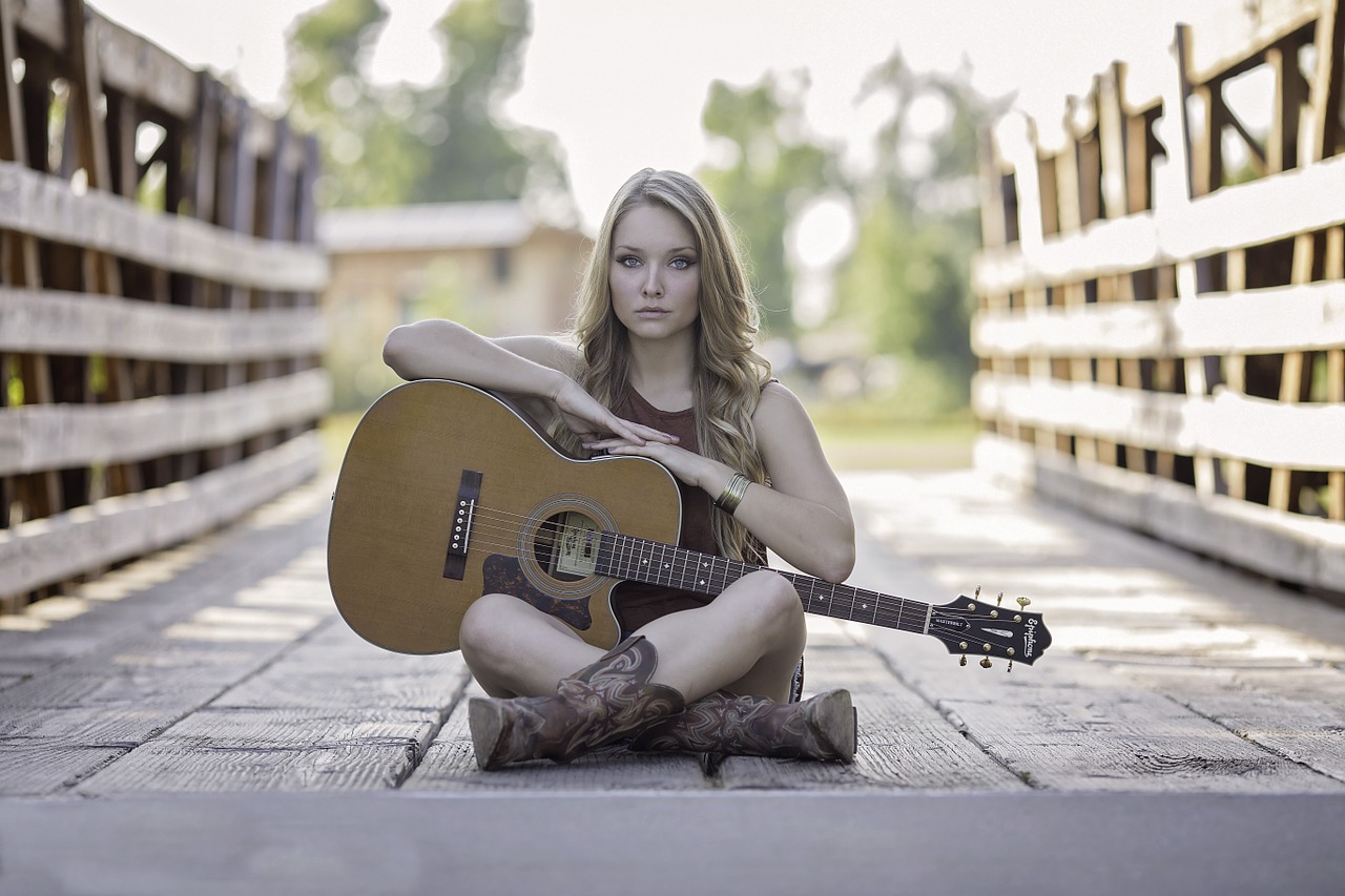 Image - guitar country girl acoustic guitar