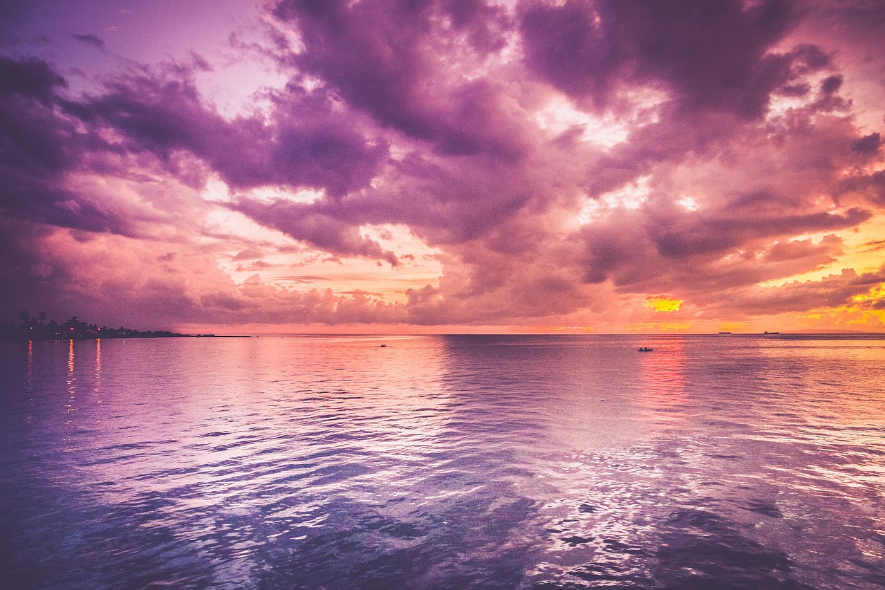 Image - sunset ocean purple impressive