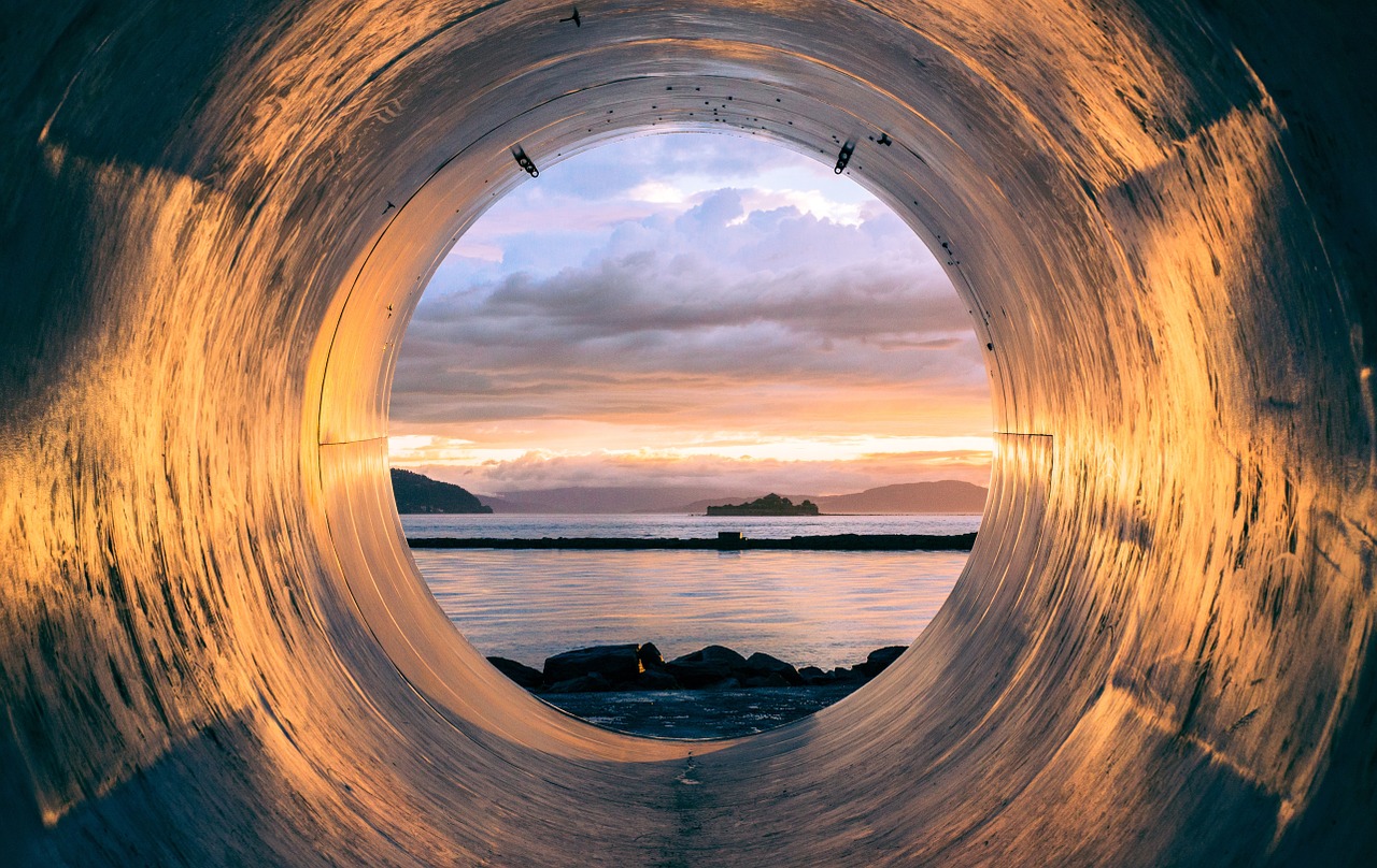 Image - tube pipe view ocean sea water