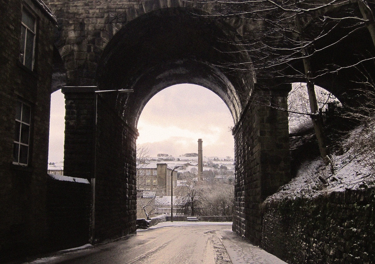 Image - street arch bridge industrial