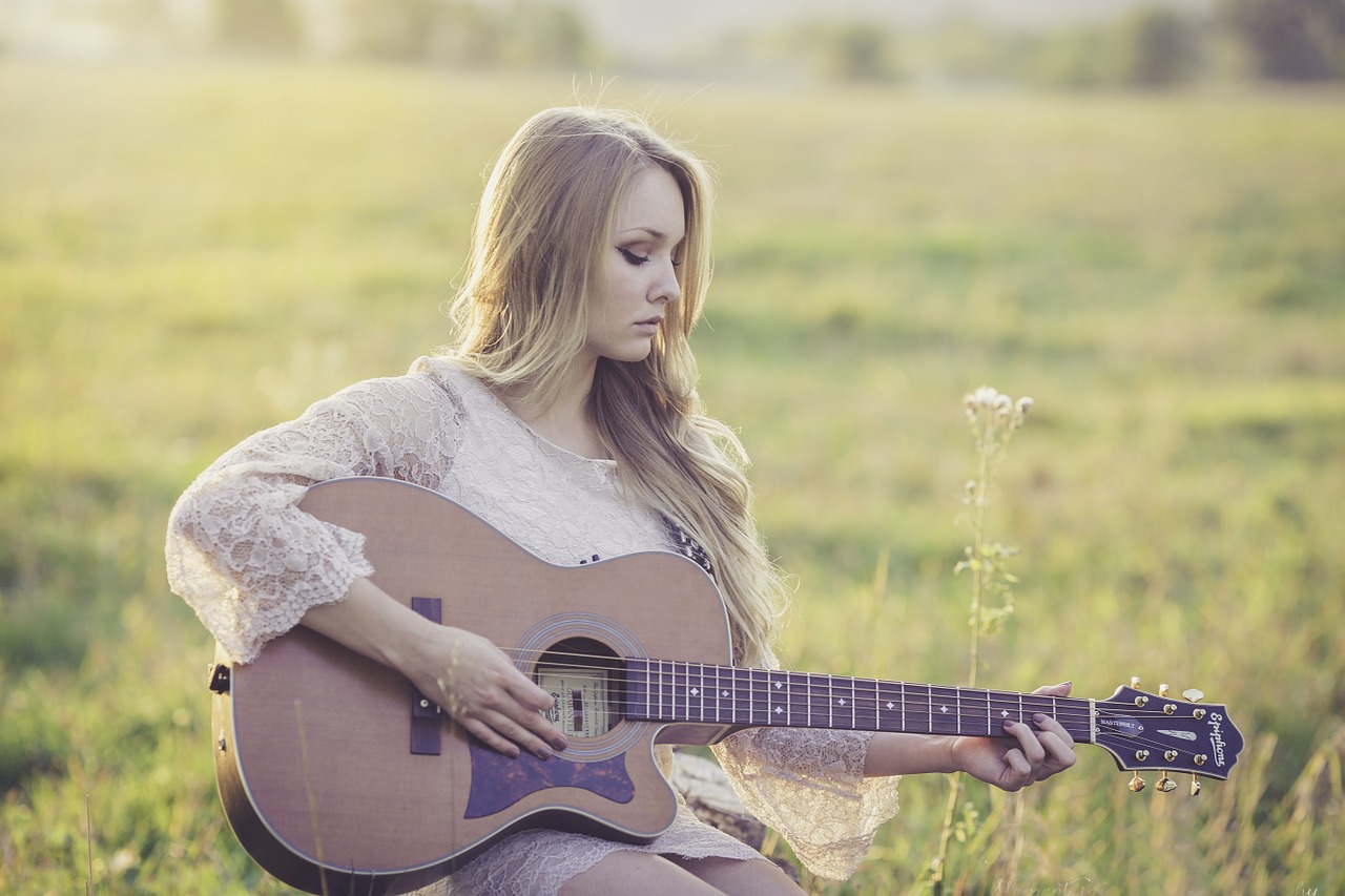 Image - country guitar girl music